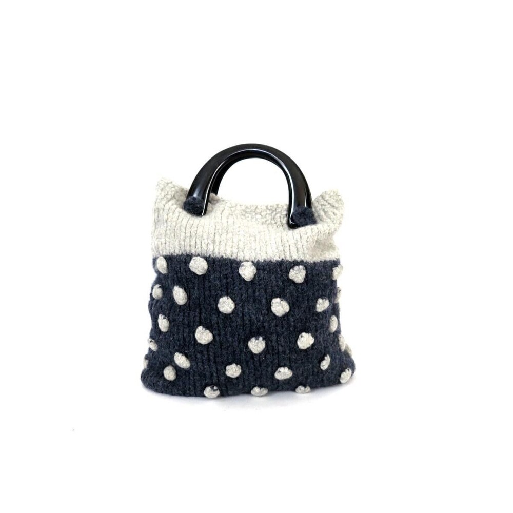 Handmade Sweater Knit Bag: Vintage Grannycore Top Handle Purse